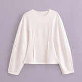 Autumn New Double-Sided Round Collar Blouse 3641859 Elastic Casual Trousers 3641860 HZ1208