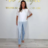 2025 Women's Spring Summer New Short-Sleeved Cross Long Top HZ1208