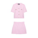 Women's Short-Sleeved Knitted Knitted Knitted Miniskirt HZ1208