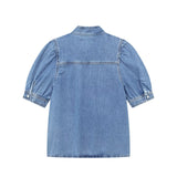 Street Wind Bow With Denim Shirt 6164169 Cowboy Cloak Skirt 6164157 Set HZ1208