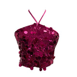 Heavy Industry Bling Bling Glide Hanging Neck Sling Vest One-Style Wrapping Tie With Large Bare Back Blouse 1083 HZ1208