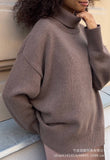 Autumn And Winter Pure Color Turtleneck Sweater Hot Selling Burst Comfortable Loose Basic Jacket Sweater Woman HZ1208