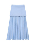 Summer New Undecorated Knitted Vest Knitted Folding Splicing Skirt Set HZ1208