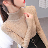 High-Necked Sweater Women's Autumn And Winter Set-Up Bottom Shirt 2025 New Fashion Knitting Top HZ1208