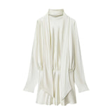 Z2025 New Fashion Temperament Women's Silk And Fern Texture Scarf Dress 4661215 HZ1208