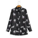 2025 Women's New Long-Sleeved Animal Zebra-Print Shirt 21006 HZ1208