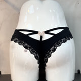 Butterfly Flash Drill Buckle After The Hollow Trousers Tants Ice Silk Spliced Lace Lady T Trousers HZ1208