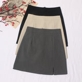 Real-Shooting Half-Dressed New Spring And Summer 2025 New Suit Skirt High-Waisted Hip-Proof Open-Fork Skirt 8871 HZ1208