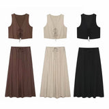 Summer New Texture Vest Top 8338772 Long Dress 4764409 HZ1208