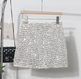 Slide Dress Skirt Girl Babes A Small Silver Shiny Light Short Skirt 8258 HZ1208