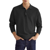 2025 Wish Autumn Long-Sleeved V-Neck Button Men's Casual Polo Shirt HZ1208