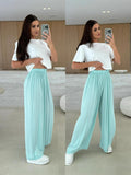 2025 Summer Leisure Wide Legs Burst Loose Casual Fashion Trousers Women HZ1208