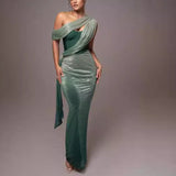 Sexy Women's New Sexy Sleeveless Breast-Buttered Bow Repair Fishtail Skirt HZ1208