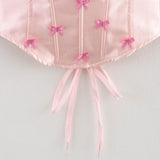 2025 Spring And Summer New Fashion Sexy Bareback Pure Lust Style Design Fish Bone Bow Set HZ1208