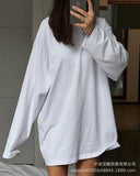 2025 Spring And Autumn New Solid Color Long-Sleeved T-Shirt Women Hot BF Wind Lengthn Cotton Top 3317A HZ1208