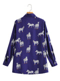 2025 Women's New Long-Sleeved Animal Zebra-Print Shirt 21006 HZ1208
