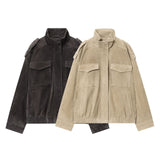 New Suede With Loose Leather Coat In Autumn 4341770 HZ1208