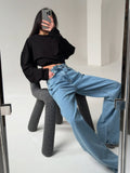 Spring 2025 New Hot Pure Color Long-Sleeved T-Shirt Women Loose Cotton Collar Base Top HZ1208