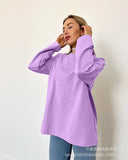 Spring And Autumn 2025 New Solid Color Long-Sleeved T-Shirt Women's Loose Basic Casual Pure Cotton T-Shirt 3317B HZ1208