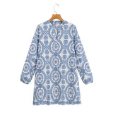 2025 Women's Long-Sleeved Loose Embroidery Dress 23036 HZ1208