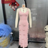 Sexy Women's New Sleeveless Dress Three-Dimensional Heavy Industry Knitted Back Strap HZ1208