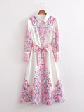 2025 Women's Clothing Positioning Printing Long-Sleeved Shirt Dress 585 HZ1208