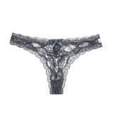 Sexy Rear Ribbon Ribbon Lace Side Trousers Low-Rise Cotton Crotch Large Size Elastic Lace T-Trousers HZ1208