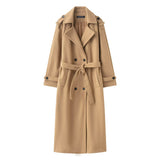 Z2025 Autumn New Female Retro Leisure Double Buckle With Belt Long Hair Coat HZ1208