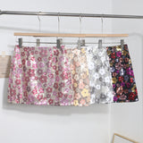 French Heavy Industry Lighting Flowers A-Word Skirt High Waist Thin Ass Anti-Light Short Skirt Women 8158 HZ1208