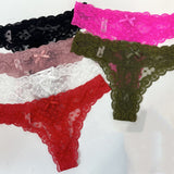 Sexy Rear Ribbon Ribbon Lace Trousers Low-Rise Cotton Crotch Large Elastic Heart-Shaped Lace T-Trousers HZ1208