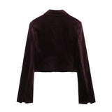 Autumn New Velvet Short Jacket With Belt Miniskirt HZ1208