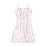 AA2025 Women's Floral Print Wood Ear Mini Sling Dress 7572 HZ1208