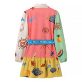 2025 Women's New Long Sleeve Printed Shirt Dress 2062 HZ1208