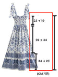 2025 Women's New Blue Print Sling Dress 1157 HZ1208