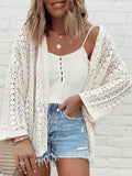 Summer Leisure Loose Solid Color Hollow Beach Resort Knitted Lady Size Pie HZ1208