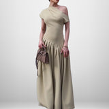 Spring 2025 New Elegant Fashion Temperament Collar Slim Long Dress HZ1208