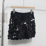 Real Shooting Heavy Industry Glitter Bling Bling Dress Babes Night Shop High-Waisted Ass A Short Skirt 1029 HZ1208