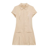 Spring New Wide-Folding Collar Short Fashion Dress 8342303 HZ1208