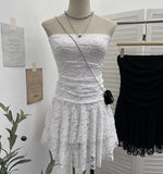 Real Shooting Retro Lace Spell To Receive Waist-Meared Tective Dress Sexy Collared Cake Dress Small Man Short Dress 1272 HZ1208