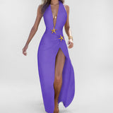 2025 Women's Holiday Style Sexy Open Skirt Hanging Neck Sexy Back Suit Women Two Sets HZ1208