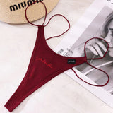 Threaded Cotton Strip Single With Sexy Thong Lady English Letter Logo Thong Trousers Women's Trousers HZ1208