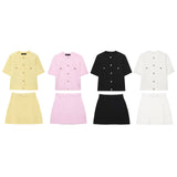 Women's Short-Sleeved Knitted Knitted Knitted Miniskirt HZ1208