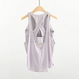 Thai Yoga Vest Women's Shockproof Bra With Bra Mat Two-In-One Sports Blouse Loose Running Fitness Set Burqa HZ1208