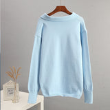 Autumn And Winter New Polo Collar Knitted Women's Sweater Hot Selling Girls HZ1208