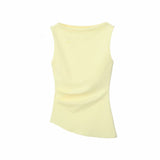 Women's Dressed Type Shipnecked Folded Vest White 2025 New 4424311 HZ1208