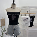 Hot Diamond Tector Tset Coat Outside Wearing Bra Mat Babes Wrapped Bra Short Open Umbilly Printed Vest 8031 HZ1208