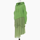 25 New Wave Shape Irregular Splicing Pressure Folded Two-Piece Dress Dress 1553 HZ1208