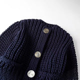 Spring New Coarse Needle Buckle Dress Short Knitted Coat 5802001 HZ1208