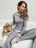 2025 New Model Knitted Long-Sleeved Women Hot To Sell The Basic Solid Color Bottom T-Shirt HZ1208