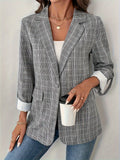 New Elegant Lattice Suit Coat Top HZ1208
